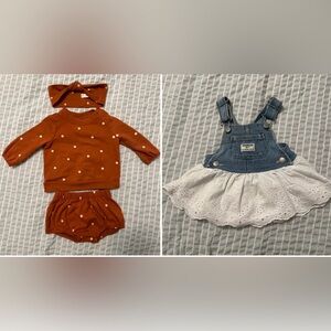 OshKosh Baby and Cat & Jack baby girl outfits 0-3